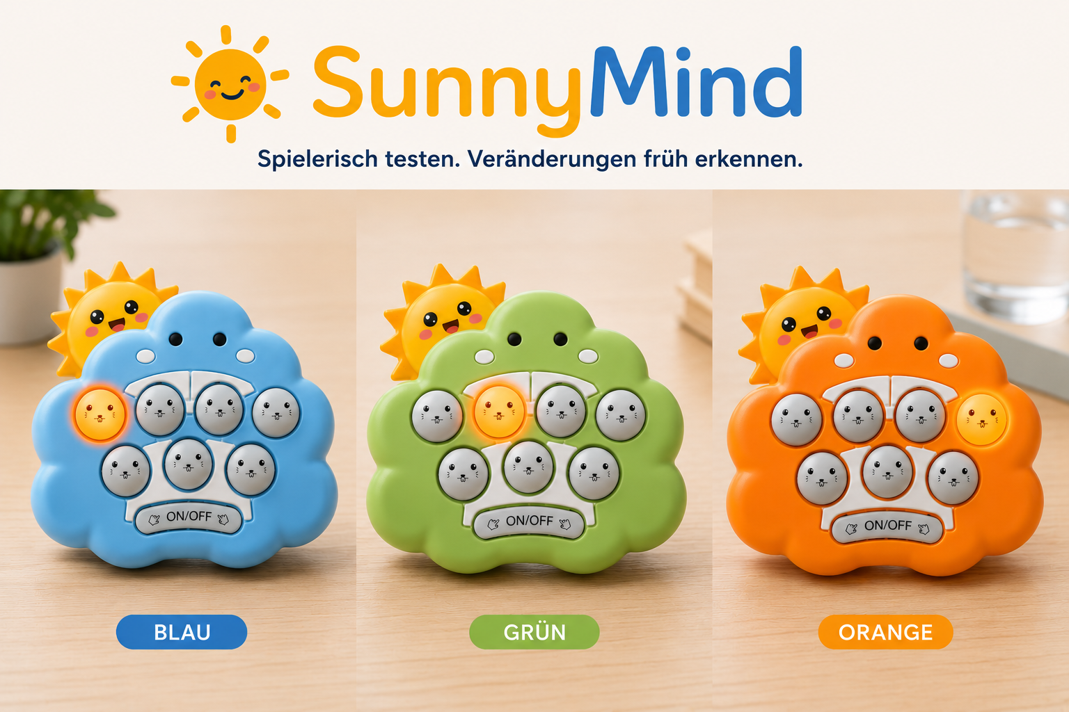 SunnyMind in verschiedenen Gehäusefarben